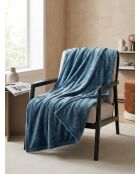 Plaid in flanella coccolosa blu dell'Egeo - 130x180 cm