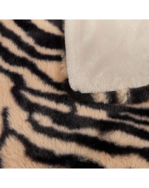 Plaid in pelliccia d'orana con stampa tigre nera - 120x160cm