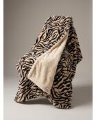 Plaid in pelliccia d'orana con stampa tigre nera - 120x160cm