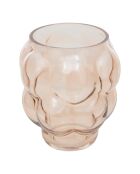 Vase en verre soufflé Edia rose clair - H. 18cm