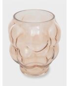 Vase en verre soufflé Edia rose clair - H. 18cm