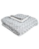 Plaid grigio in pelliccia riccia - 120x160cm