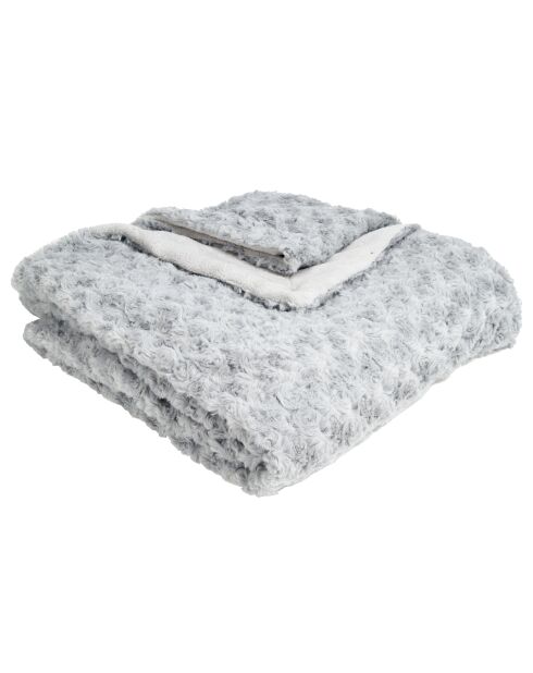 Plaid grigio in pelliccia riccia - 120x160cm