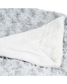 Plaid grigio in pelliccia riccia - 120x160cm