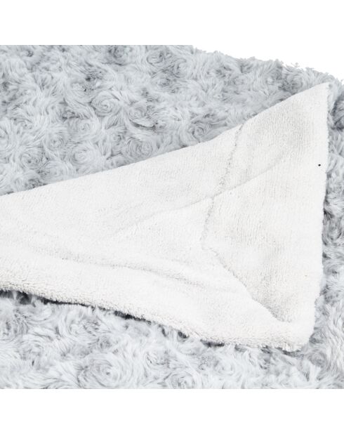 Plaid grigio in pelliccia riccia - 120x160cm