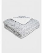 Plaid grigio in pelliccia riccia - 120x160cm