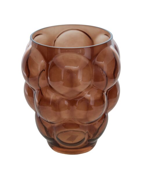 Vase en verre souffle Edia marron - H. 25cm