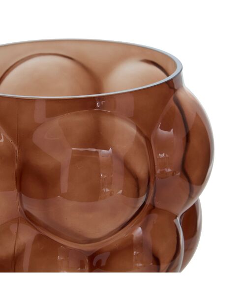 Vase en verre souffle Edia marron - H. 25cm