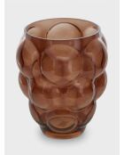 Vase en verre souffle Edia marron - H. 25cm