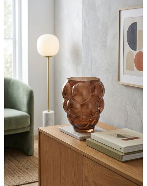 Vase en verre souffle Edia marron - H. 25cm