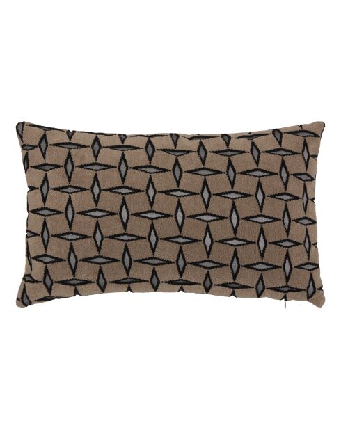 Coussin jacquard diamant marron - 30x50cm