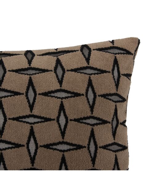 Coussin jacquard diamant marron - 30x50cm