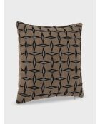 Coussin jacquard diamant marron - 30x50cm