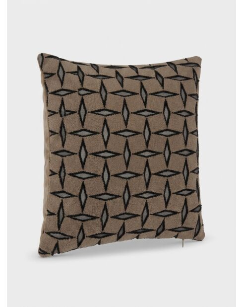 Coussin jacquard diamant marron - 30x50cm