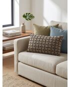 Coussin jacquard diamant marron - 30x50cm