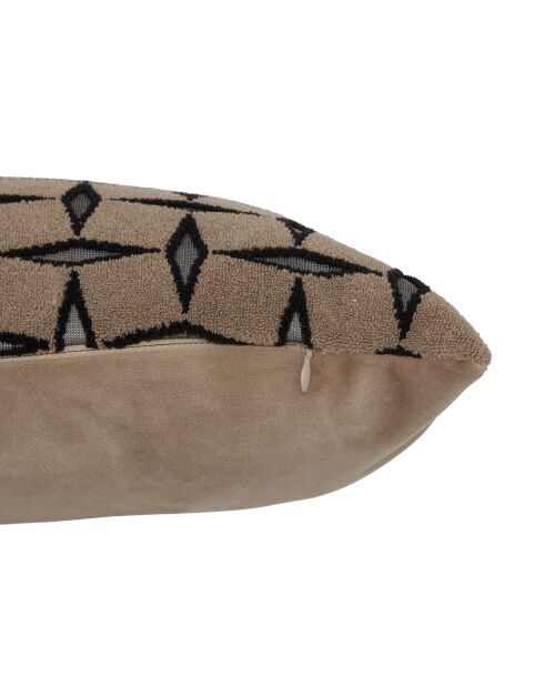 Coussin jacquard diamant marron - 30x50cm