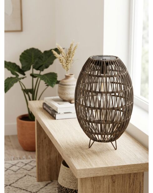 Lampe solaire marron - H. 32cm