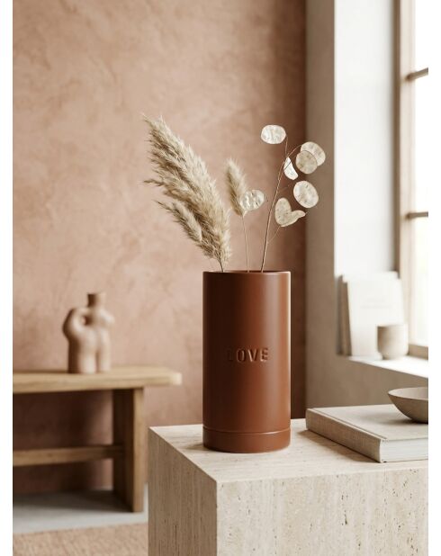 Vase soliflore avi marron caramel - H.20cm