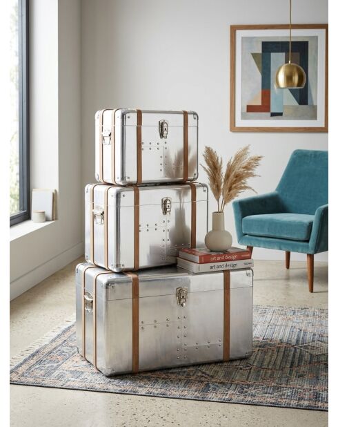Lot de 3 Malle  Sky gris