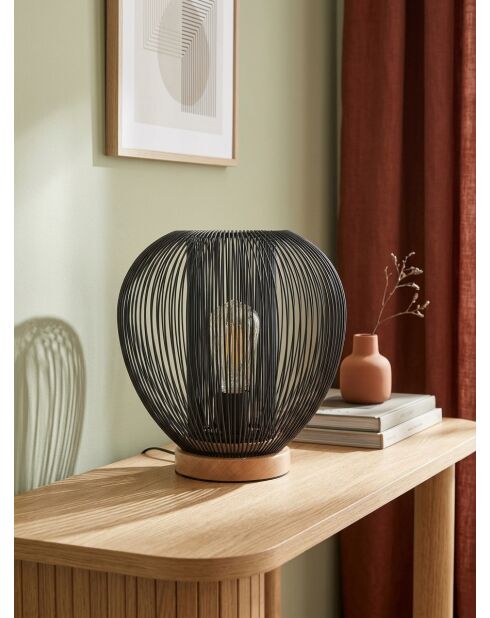 Lampe à poser Noda noir - H. 27cm