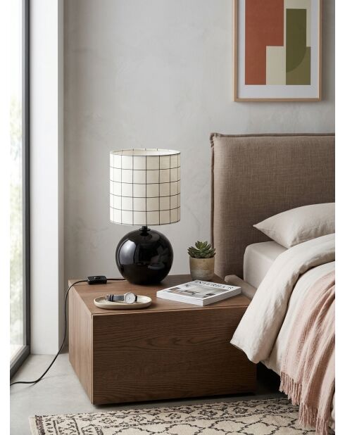 Lampe à poser Boule Timeo noir - H.25cm