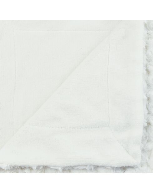 Plaid bianco in pelliccia riccia - 120x160cm