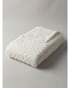 Plaid bianco in pelliccia riccia - 120x160cm