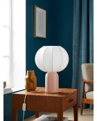 Lámpara de mesa rosa Tobie - H.33 cm