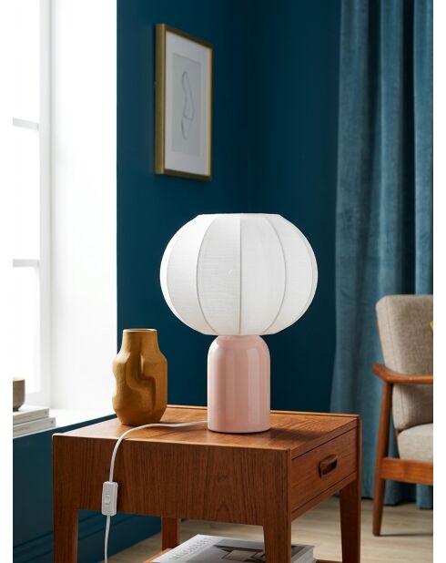 Lampe à poser Tobie rose - H.33 cm