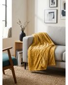 Plaid giallo in flanella diamantata - 125x150cm