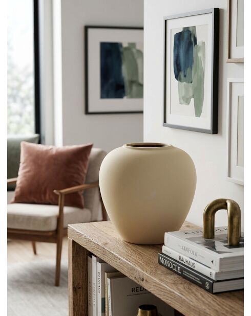 Vase Boule beige - H. 22cm