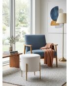 Lot de 2 assises d'appoint Living ivoire - 33,5 x 33,5 x 40 cm