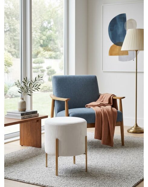 Lot de 2 assises d'appoint Living ivoire - 33,5 x 33,5 x 40 cm