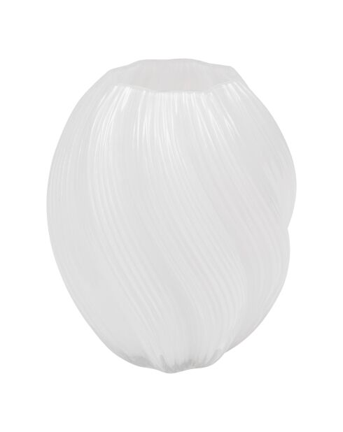Vase en verre Valma blanc - H. 21cm