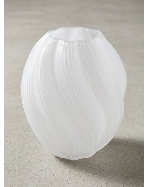 Vaso in vetro bianco Valma - H. 21cm