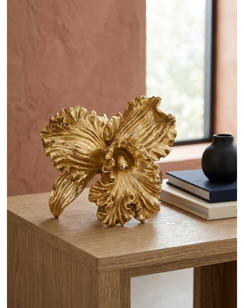 Déco à poser Fleur Belli doré - H. 20cm