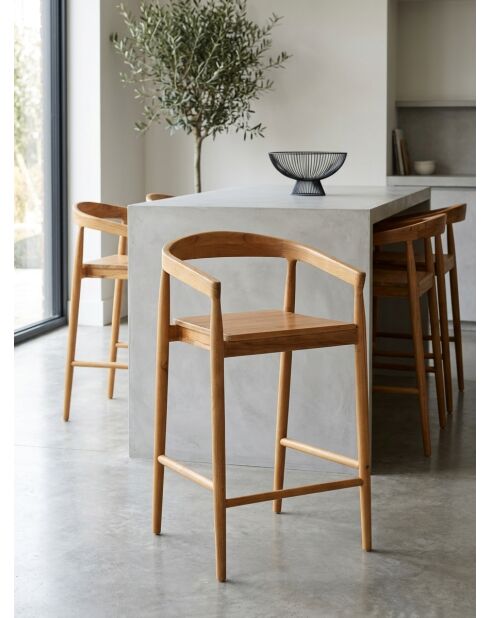Tabouret de bar Miyako marron - H. 70cm
