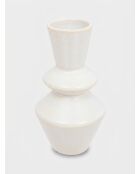 Set de 2 jarrones soliflore blancos, 14 cm de altura