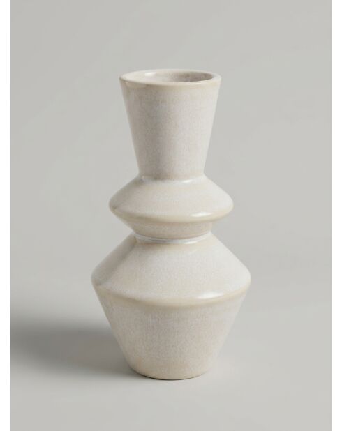 Set de 2 jarrones soliflore blancos, 14 cm de altura