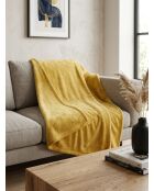 Flanella scozzese a tinta unita gialla - 125x150cm
