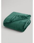 Plaid in flanella semplice verde cedro - 180x230cm