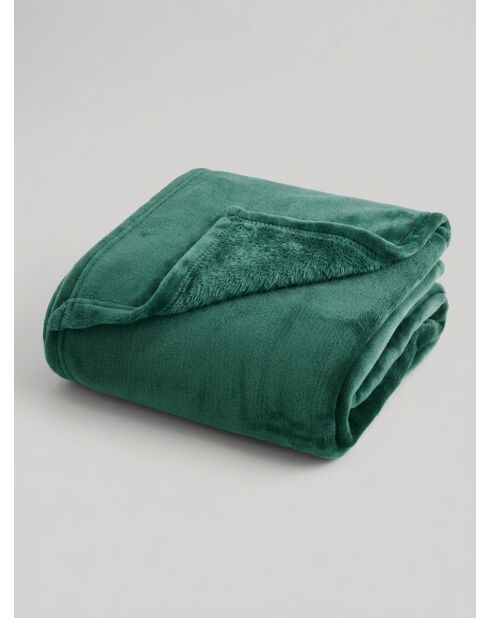 Plaid in flanella semplice verde cedro - 180x230cm