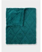 Plaid in flanella blu con rombi - 125x150 cm