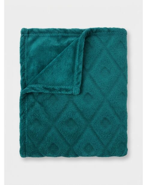 Plaid in flanella blu con rombi - 125x150 cm