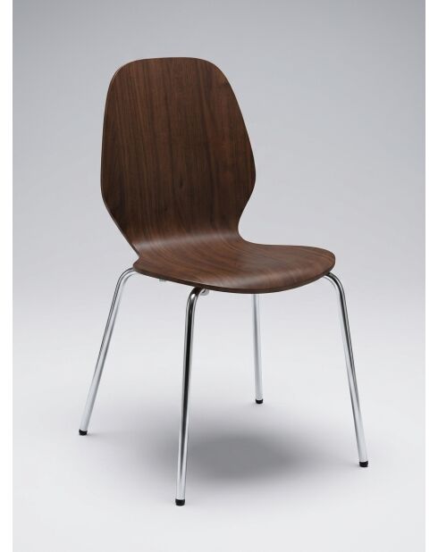 Chaise Ouro noyer marron charbon