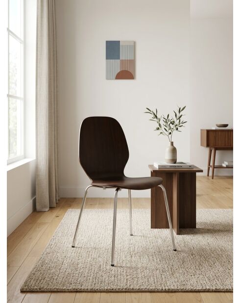 Chaise Ouro noyer marron charbon