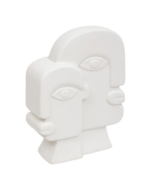 Déco à poser Visage blanc - H. 26cm