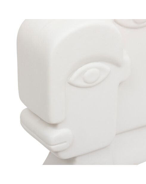 Déco à poser Visage blanc - H. 26cm