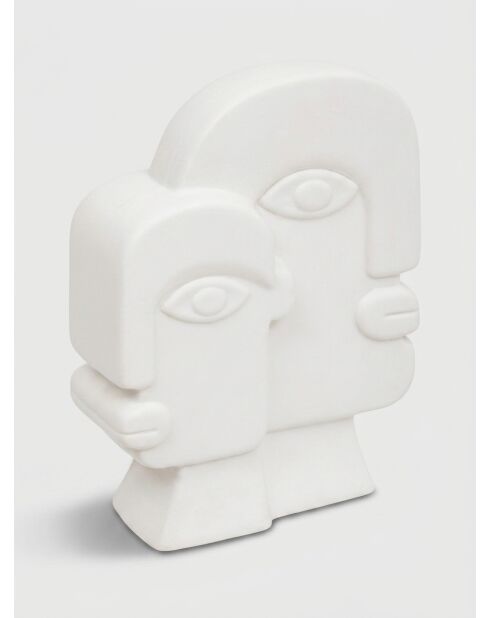 Déco à poser Visage blanc - H. 26cm