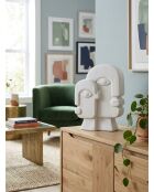 Déco à poser Visage blanc - H. 26cm